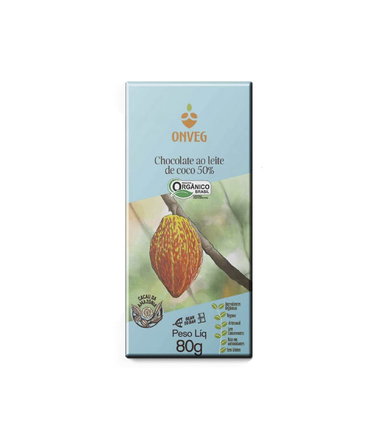 Chocolate OnVeg Leite de Coco 50% - 80g