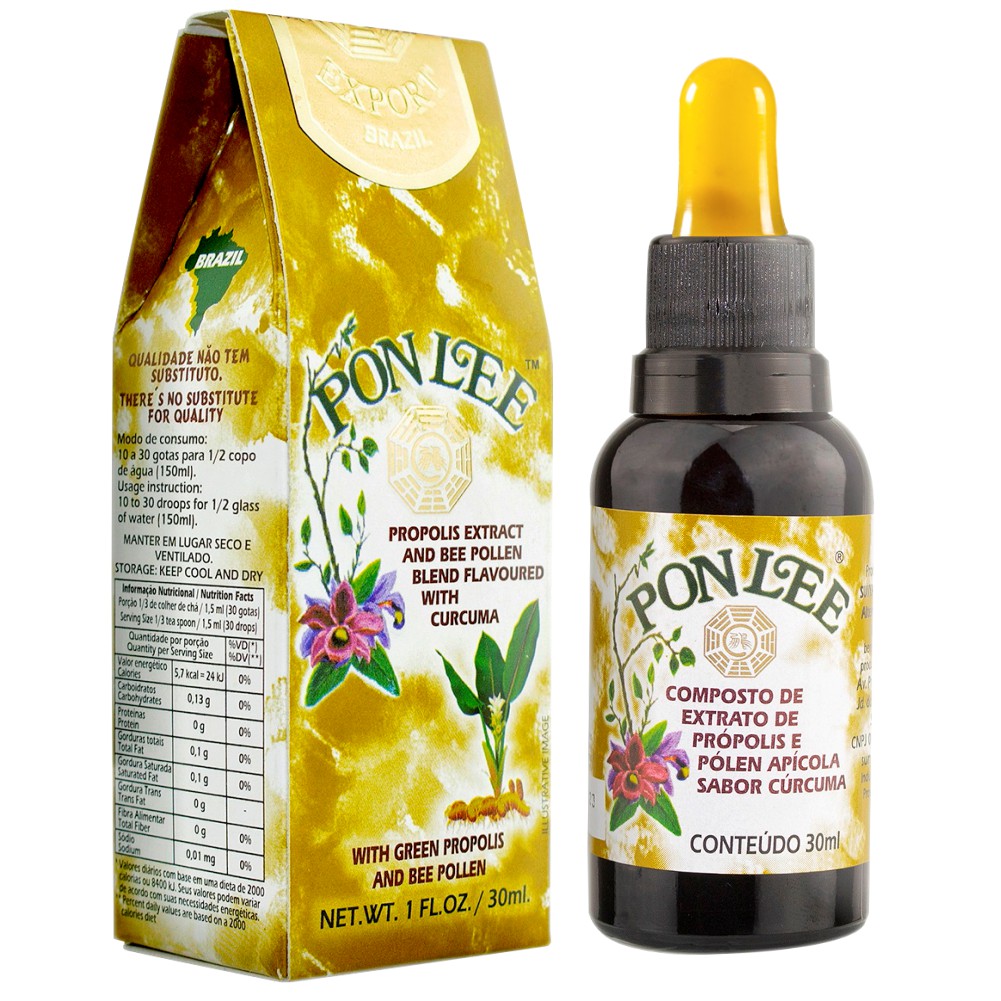 Própolis PonLee Cúrcuma e Pólen - 30ml